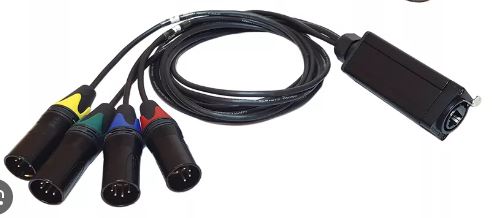 CBI Cables 3ft Shuttle Snake-Female Neutrik EtherCon RJ45-4 DMX 5 Pin Male Tails 