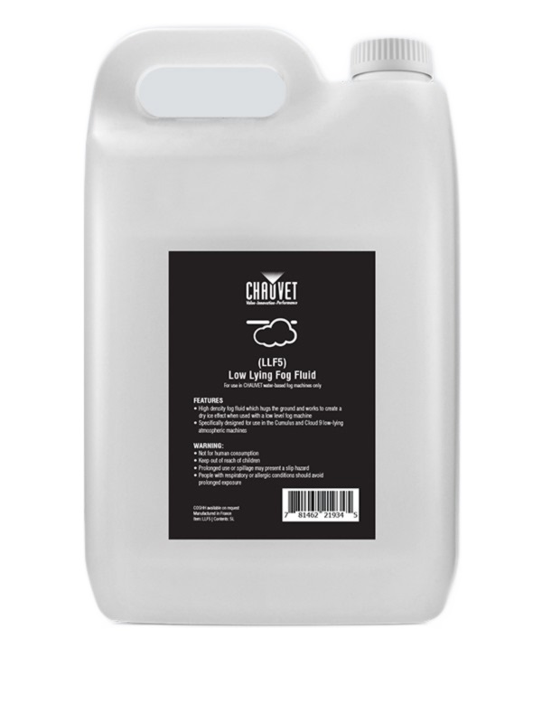 CHAUVET Low Lying Fog Fluid, 5L, for Cumulus and Cloud 9 machines