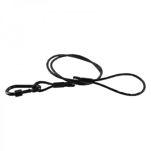 CHAUVET Safety cable, black with locking carabiner