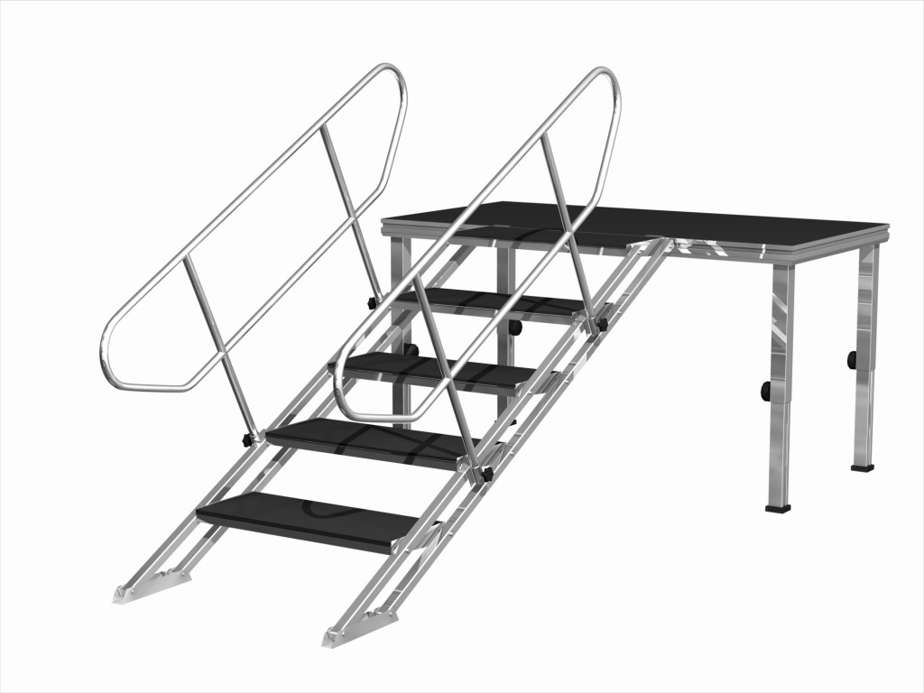 Eurotruss Adjustable stairs handrail, black, Right side