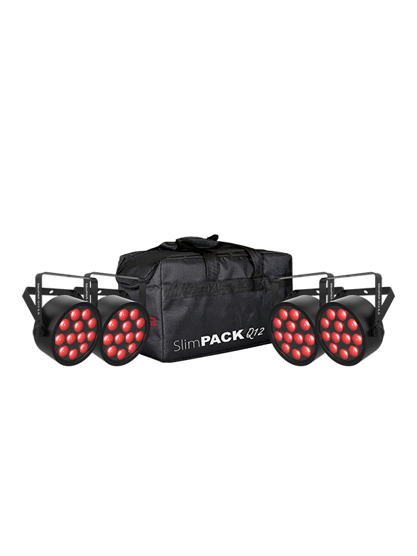 CHAUVET SlimPACK Q12ILS  x 4 in bag with 3 x 5ft DMX cables