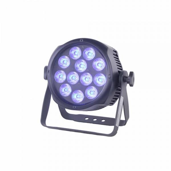 TOURPRO Slim par IP12 12 x10W RGBAW-UV leds, 25 deg. True con in/out, 5 Pin DMX