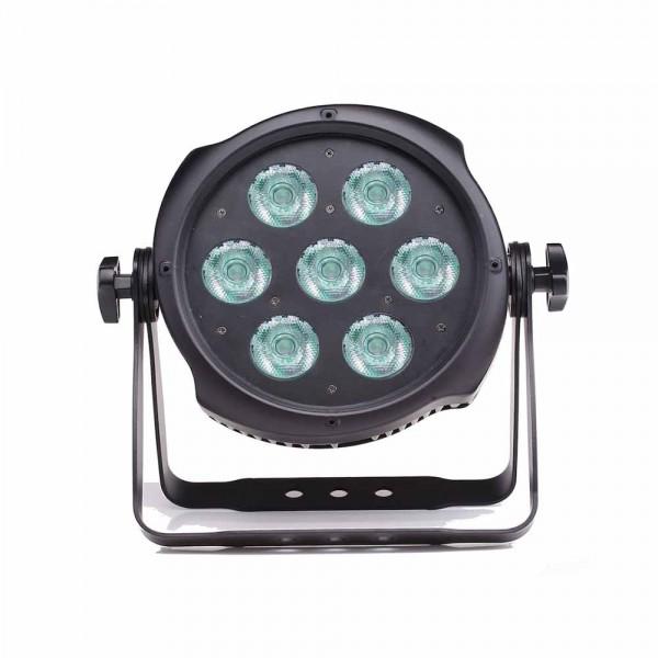 TOURPRO Slim par IP7 Jnr, 7x12W RGBAW-UV leds, 25 deg. True con in/out