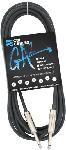 [CBI-GA1S-18INCH-2R] CBI Cables - 18 Inch (45cm) Guitar Patch Cable - 2 x Right Angle