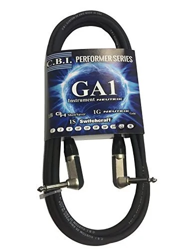 [CBI-GA1S-8INCH-2R] CBI Cables - 8 Inch Guitar Patch Cable - 2 x Right Angle