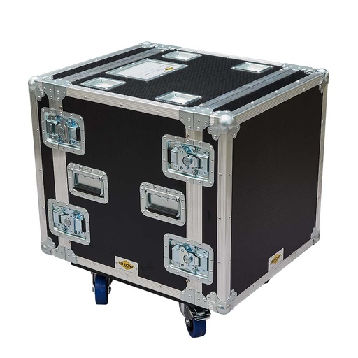 [SC-RK10RUPSHFR] ShowCase - 10U shock mount amp rack case 500 deep on wheels